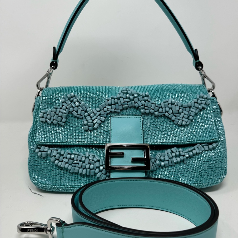 Fendi Re-Edition Turquoise Stone/
Bead Baguette (Used)